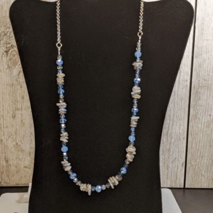 Blue and Gray Labradorite  Necklace